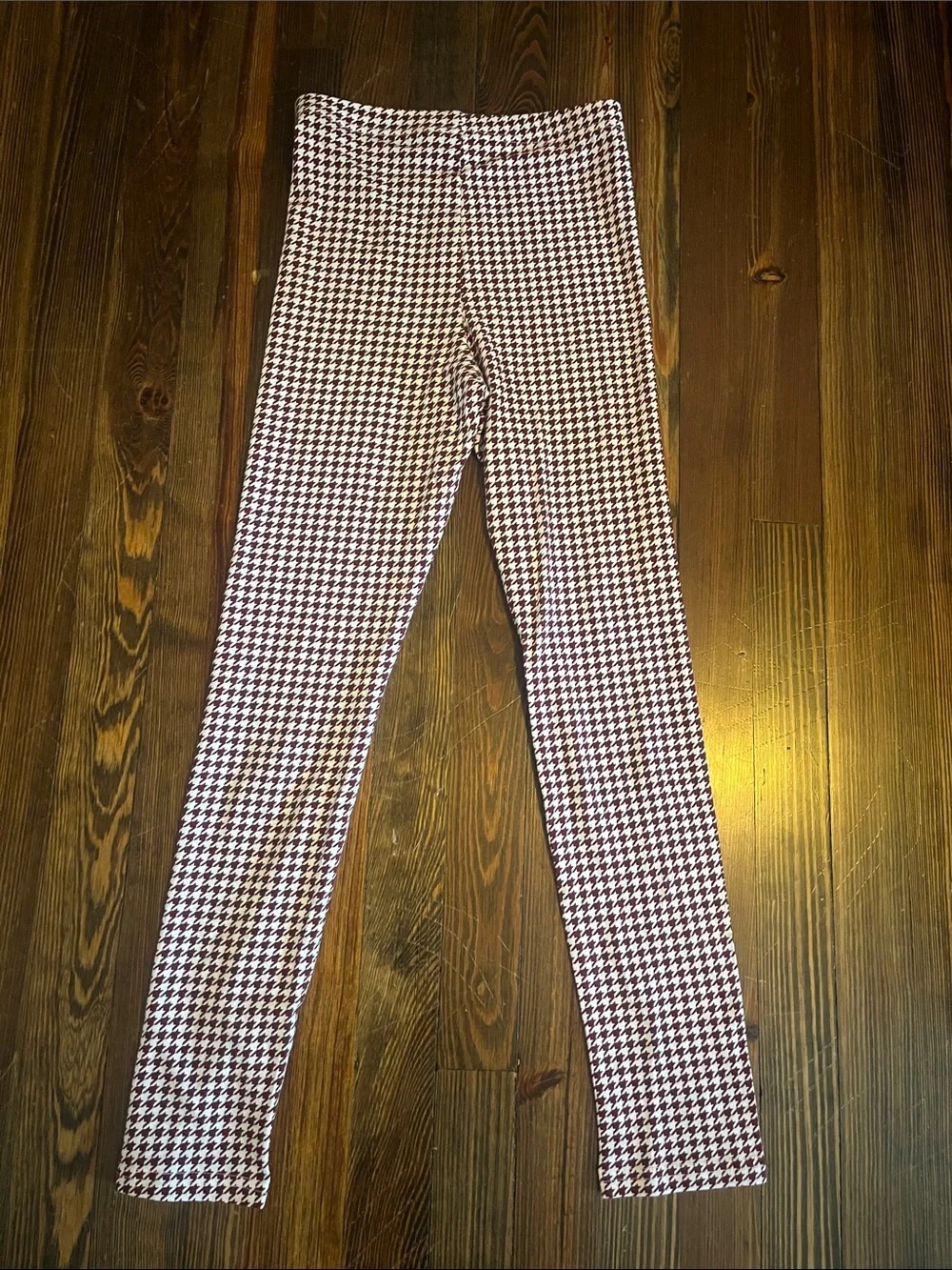 Old Navy Wine Houndstooth Kids Leggings